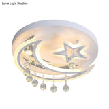 Modern Starry Led Ceiling Light In Warm/White For Bedroom - 16’/19.5’ Diameter