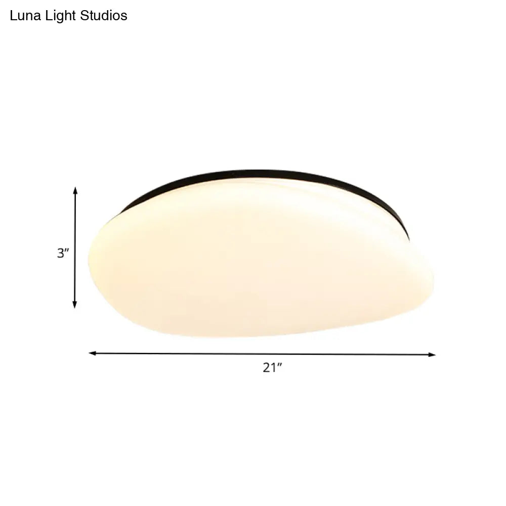 Modern Stone - Shaped Led Ceiling Mount In Black And White For Bedrooms