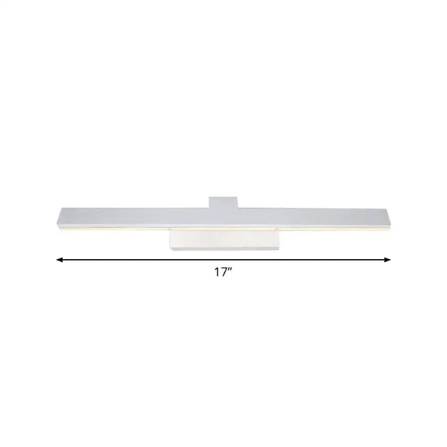 Modern Streamlined Led Vanity Wall Light - White Metal Shade Warm/White 17/23 L