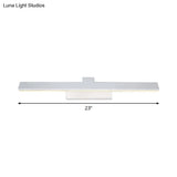 Modern Streamlined Led Vanity Wall Light - White Metal Shade Warm/White 17/23 L