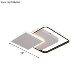 Modern Strewed Design Square Flush Led Ceiling Light For Bedroom - 18’/24.5’ Warm/White Black -