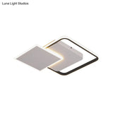 Modern Strewed Design Square Flush Led Ceiling Light For Bedroom - 18’/24.5’ Warm/White Black -