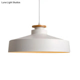 Modern Style Barn/Cylinder/Tapered Pendant Light In Black/White Finish - Adjustable Cord Hanging
