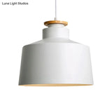 Modern Style Barn/Cylinder/Tapered Pendant Light In Black/White Finish - Adjustable Cord Hanging