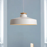 Modern Style Barn/Cylinder/Tapered Pendant Light In Black/White Finish - Adjustable Cord Hanging