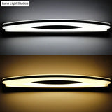Modern Style Chrome Arc Vanity Light With Stainless Steel Led Wall Sconce And Acrylic Diffuser