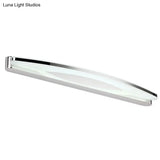 Modern Style Chrome Arc Vanity Light With Stainless Steel Led Wall Sconce And Acrylic Diffuser