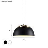 Modern Style Domed Metal Pendant Lamp - 14’/16’/20.5’ Width 1 Bulb Dining Table Hanging