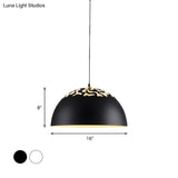 Modern Style Domed Metal Pendant Lamp - 14’/16’/20.5’ Width 1 Bulb Dining Table Hanging