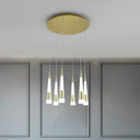 Modern Style Draping Multi-Light Adjustable Pendant With 6 Led Bulbs For Dining Room In Black/Gold