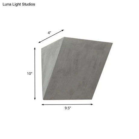 Modern Style Grey Cement Bowl/Cylinder Shade Wall Light - 1-Light Bathroom Fixture