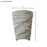 Modern Style Grey Cement Bowl/Cylinder Shade Wall Light - 1-Light Bathroom Fixture