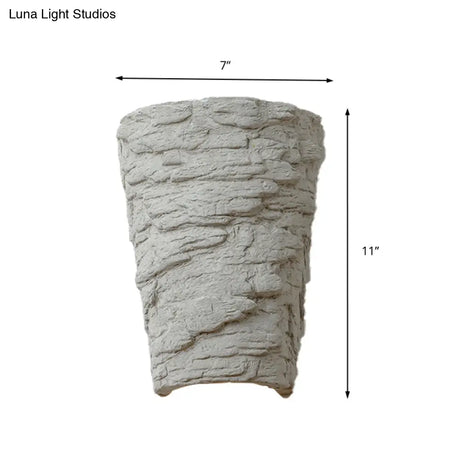 Modern Style Grey Cement Bowl/Cylinder Shade Wall Light - 1-Light Bathroom Fixture