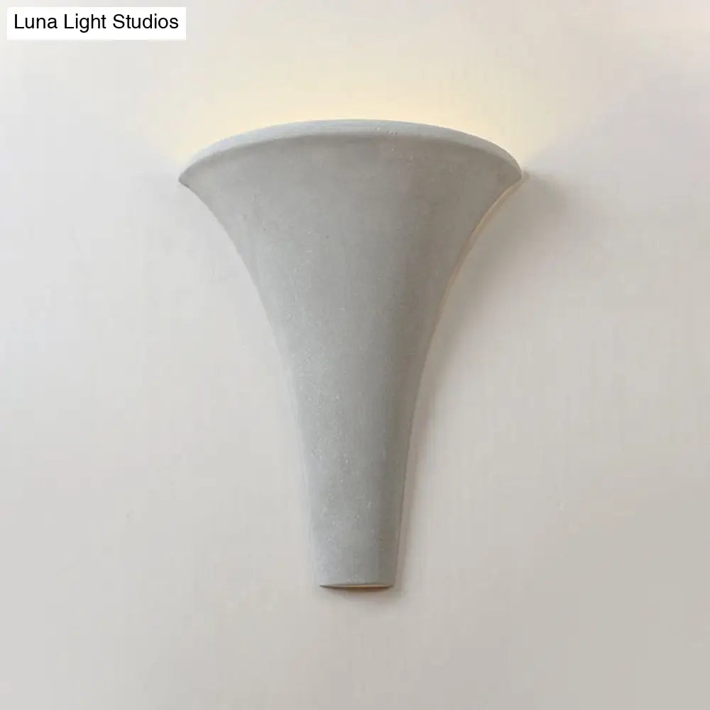 Modern Style Grey Cement Bowl/Cylinder Shade Wall Light - 1-Light Bathroom Fixture