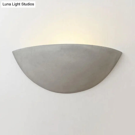 Modern Style Grey Cement Bowl/Cylinder Shade Wall Light - 1-Light Bathroom Fixture