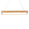 Modern Style Led Wooden Island Ceiling Light Fixture - Wood Rectangle Design / White