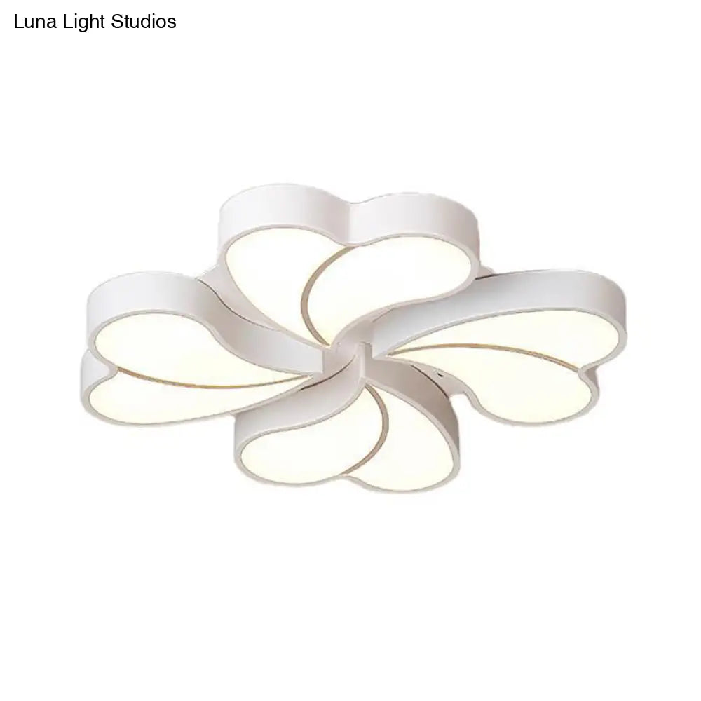 Modern Style White Floral Led Flushmount Ceiling Lamp For Bedroom Lighting