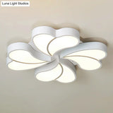 Modern Style White Floral Led Flushmount Ceiling Lamp For Bedroom Lighting