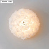 Modern Stylish Feather Wall Light - Blooming Grey/White Sconce Lighting For Sitting Room
