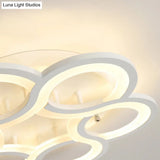 Modern Stylish White Acrylic Led Ceiling Fixture For Hotels - Petal Semi Mount Light