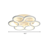 Modern Stylish White Acrylic Led Ceiling Fixture For Hotels - Petal Semi Mount Light
