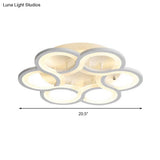 Modern Stylish White Acrylic Led Ceiling Fixture For Hotels - Petal Semi Mount Light