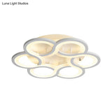 Modern Stylish White Acrylic Led Ceiling Fixture For Hotels - Petal Semi Mount Light
