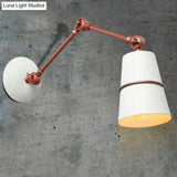 Modern Swing Arm Wall Light In Black/White For Hallway