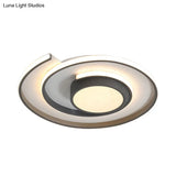 Modern Swirl Led Ceiling Lamp For Energy - Saving Study Room Lighting