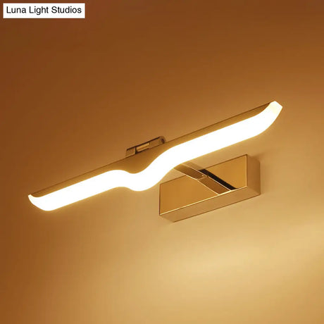 Modern Symmetric Led Wall Sconce For Bathroom Vanity - Acrylic And Nickel Finish