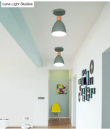 Modern Tapered Ceiling Flush Mount Light - Stylish Metal Close To Lighting Fixture