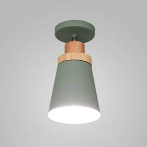 Modern Tapered Ceiling Flush Mount Light - Stylish Metal Close To Lighting Fixture Green