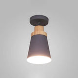 Modern Tapered Ceiling Flush Mount Light - Stylish Metal Close To Lighting Fixture Grey