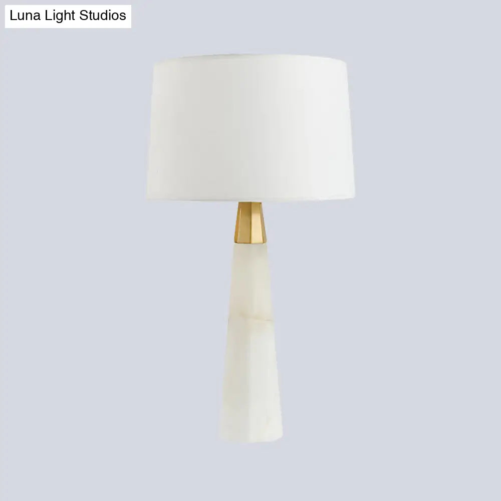 Modern Tapered Drum Table Lamp - 1 Head Night Light In White