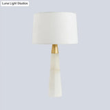 Modern Tapered Drum Table Lamp - 1 Head Night Light In White