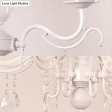 Modern Tapered Shade Baby Bedroom Chandelier With Crystal Accent - Metal Hanging Light
