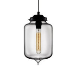Modern Teardrop Glass Pendant Light With Red/Brown/Blue Hue - 1-Light Hanging Fixture Smoke Gray