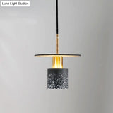 Terrazzo Drop Pendant Ceiling Lamp For Dining Room Modern Design Single Bulb Suspension Dark Gray /