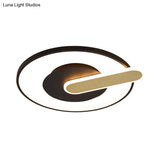 Modern Thin Button Ceiling Light: Acrylic Black/White - Gold Led Flush Mount