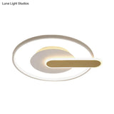 Modern Thin Button Ceiling Light: Acrylic Black/White - Gold Led Flush Mount