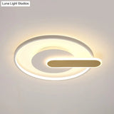 Modern Thin Button Ceiling Light: Acrylic Black/White - Gold Led Flush Mount