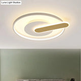 Modern Thin Button Ceiling Light: Acrylic Black/White - Gold Led Flush Mount