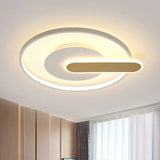 Modern Thin Button Ceiling Light: Acrylic Black/White - Gold Led Flush Mount White - Gold