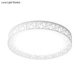 Modern Thin Iron Bird Nest Flush Light Fixture In White With Led Surface Ceiling Lamp And Recessed
