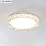 Modern Thin Iron Bird Nest Flush Light Fixture In White With Led Surface Ceiling Lamp And Recessed