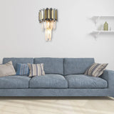 Modern Tiered Crystal Sconce Light Fixture - 3 Lights Bedroom Wall Lighting Clear