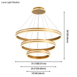 Modern Tiers Led Chandelier: Minimalist Acrylic Parlor Ring Suspension Light