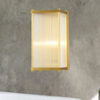 Modern Translucent Crystal Cuboid Wall Sconce Light Gold Surface 12/19.5 Wide / 12