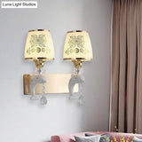 Modern Trapezoid Opal Glass Shade Wall Sconce - Gold Finish 1/2-Light Mount Lamp Fixture