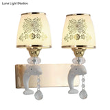 Modern Trapezoid Opal Glass Shade Wall Sconce - Gold Finish 1/2-Light Mount Lamp Fixture